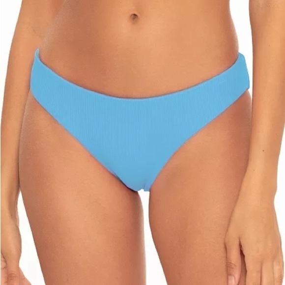 BECCA Fine Line Ruched-Back Bikini Bottoms, swimming suit, swimwear New M - Picture 1 of 8